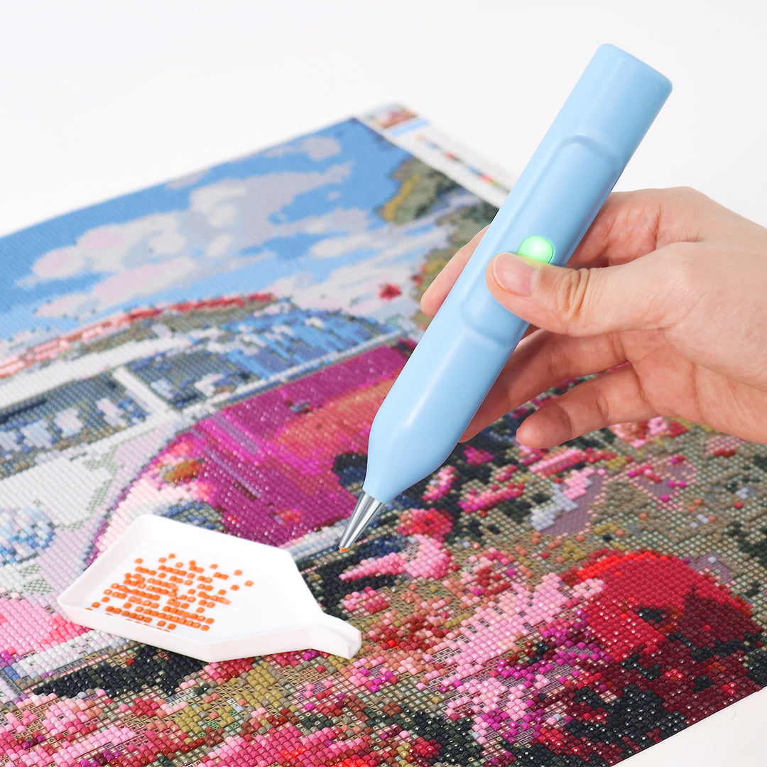Electric diamond painting pen works with both square and round diamond drills